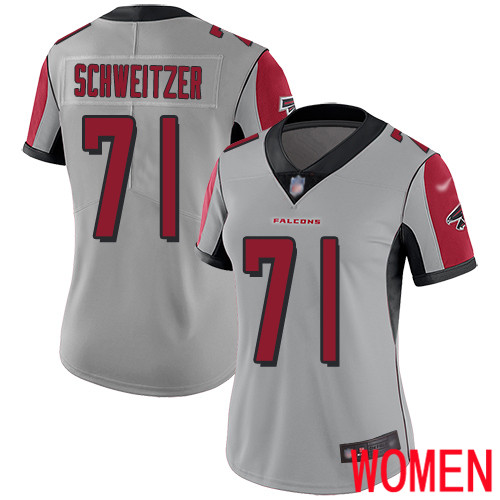 Atlanta Falcons Limited Silver Women Wes Schweitzer Jersey NFL Football #71 Inverted Legend